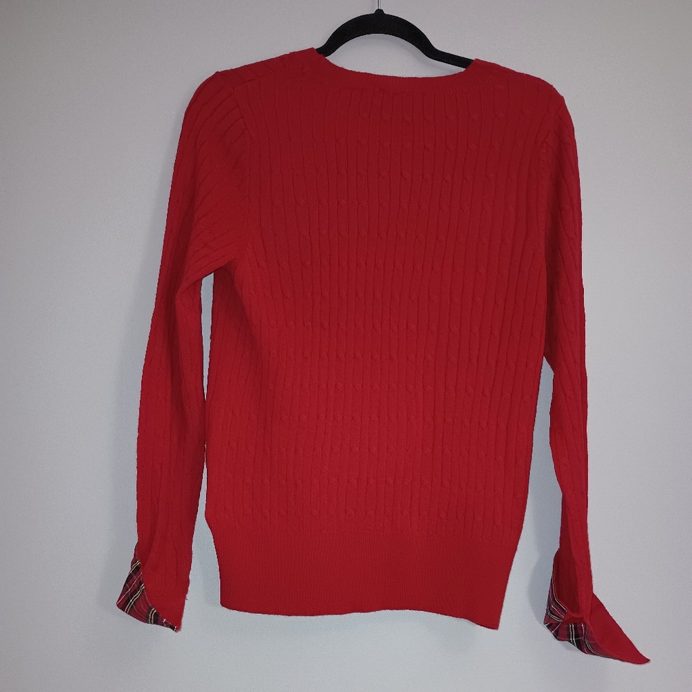Vineyard Vines Red Cable Knit Crewneck Sweater XS - Picture 4 of 12